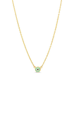 Tiffany Blue Evil Eye Necklace- 10K Gold