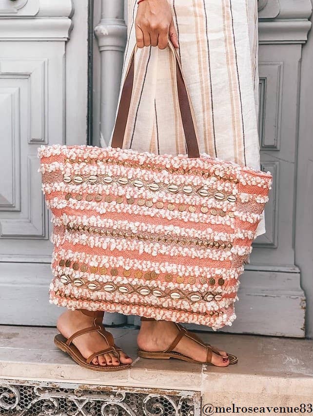 Ethnic tote bag: Pink