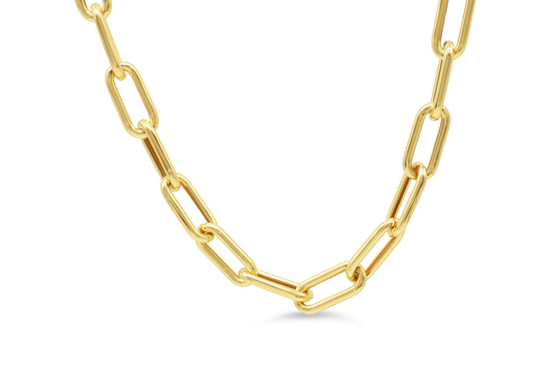 Chunky Paperclip Necklace - 10K Yellow Gold